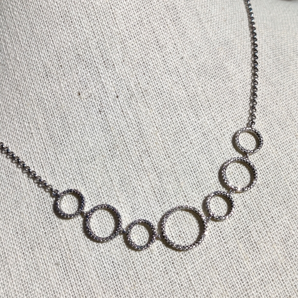 Vintage Jewelry - Vintage sterling geometric circle necklace